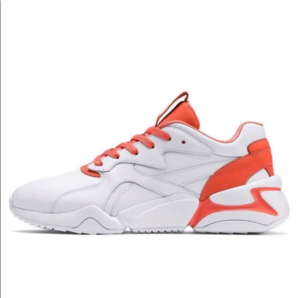 Puma Nova Leather Coral Lace-Up Sneakers Sporty Athleisure 90’s  Inspired